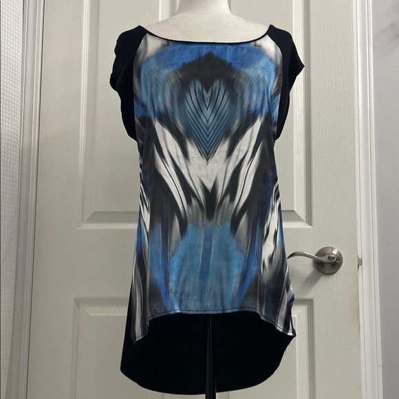 Tristan Blue and Black Abstract Blouse - Picture 5 of 9